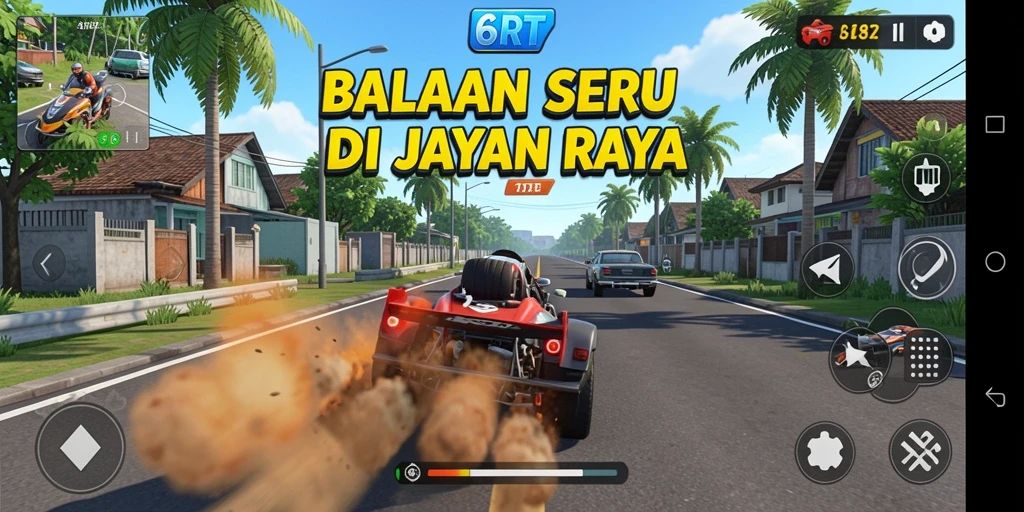 Gameplay menegangkan di 6RT dengan balapan yang seru dan grafis menarik.