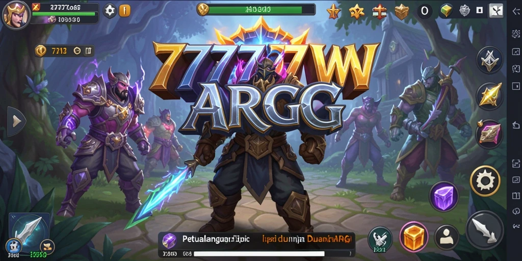 Tangkapan layar menunjukkan aksi seru dalam gameplay ARPG 7777W.