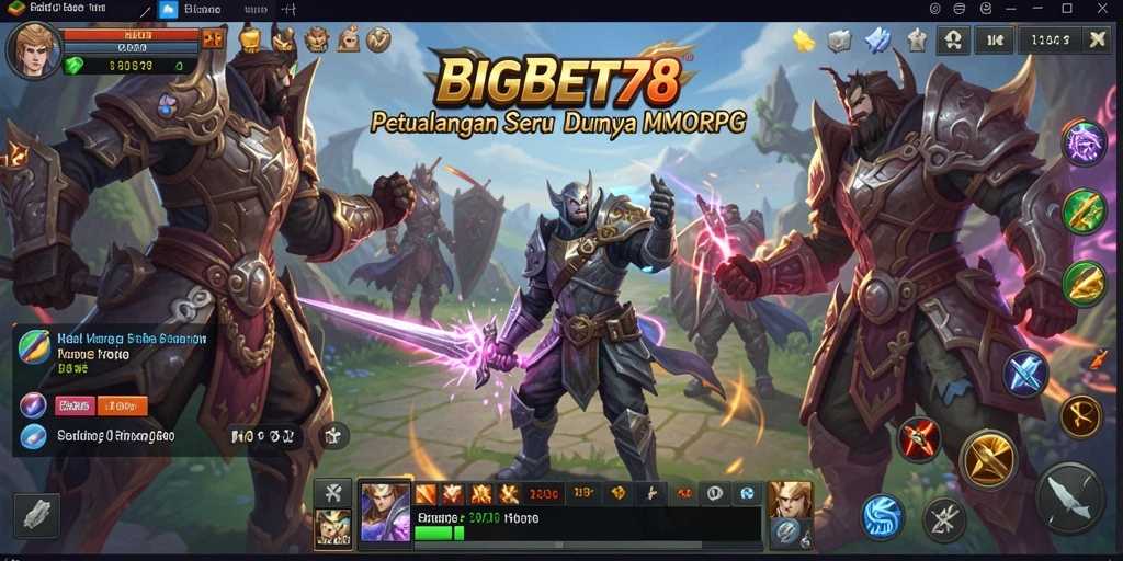 Tampilan utama gameplay BIGBET78 yang menampilkan aksi seru dalam MMORPG.