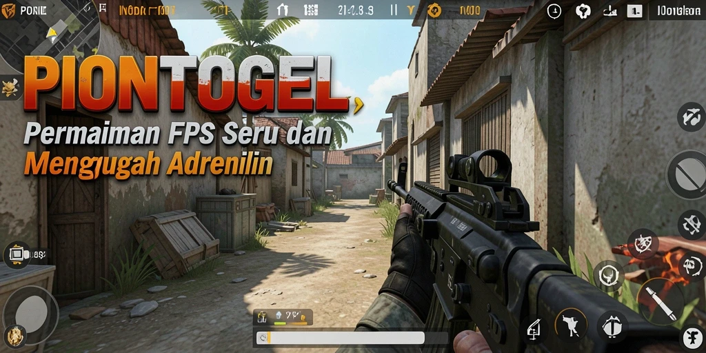 Tampilan gameplay menegangkan dari PIONTOGEL dalam aksi FPS.