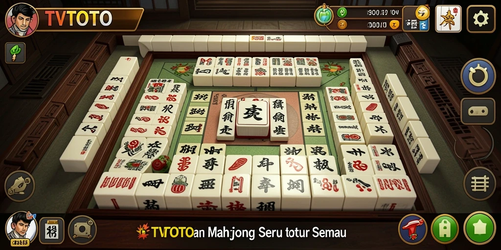 Gameplay Mahjong menarik di TVTOTO dengan grafis yang indah.