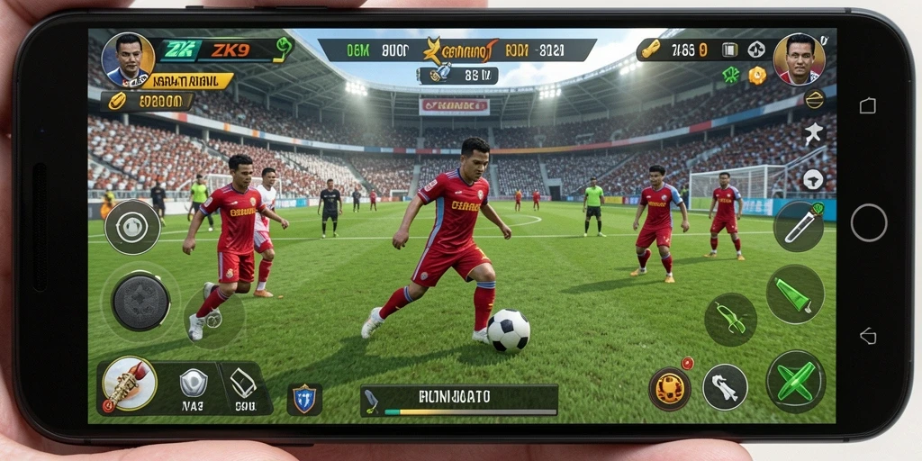 Screenshot gameplay ZK9 yang menunjukkan aksi mendebarkan di lapangan.